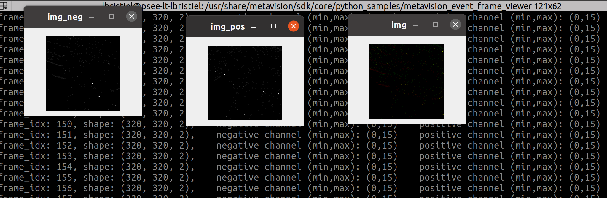 Expected Output from Metavision Event Frame Viewer sample