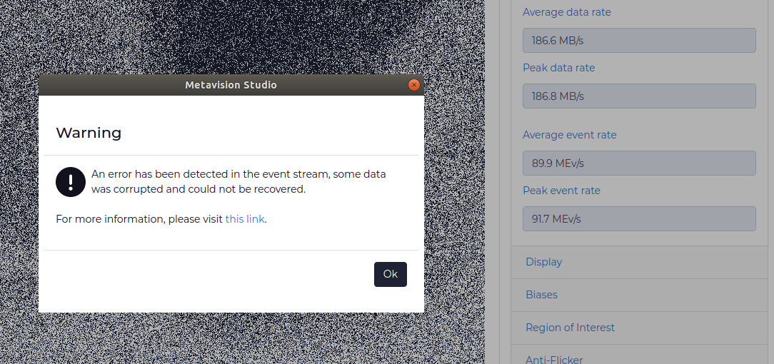 EVT3 protocol violation error in Metavision Studio